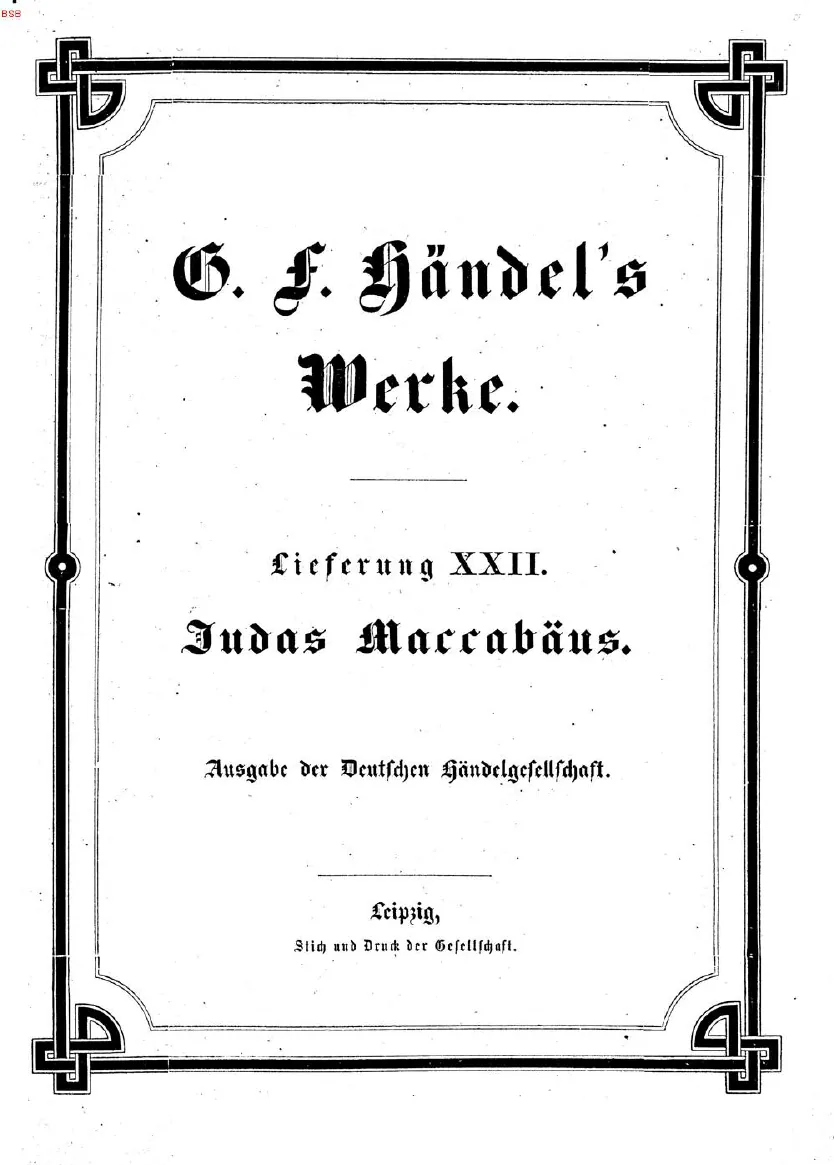 22. Judas Maccabäus: Oratorium (1865)