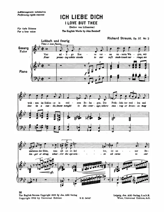 Complete Score (Low Voice, transposed to )