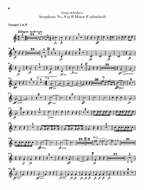 Trumpet 1 (E), 1 (B), 2 (E), 2 (B)