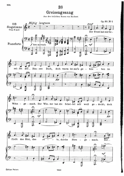 Complete Score (Low voice, transposed to )