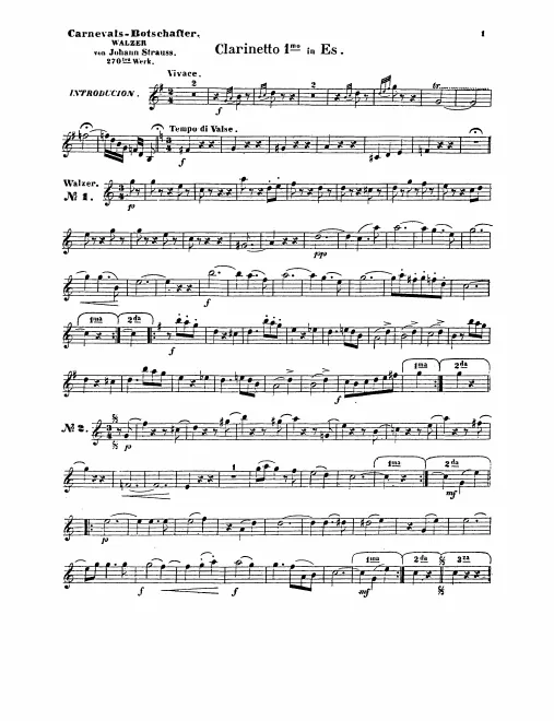 Clarinet 1 (E), 2 (B)
