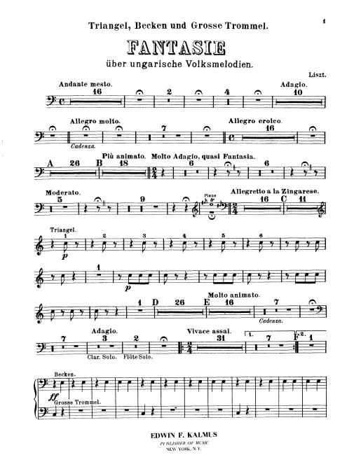 Triangle, Cymbals, Bass Drum