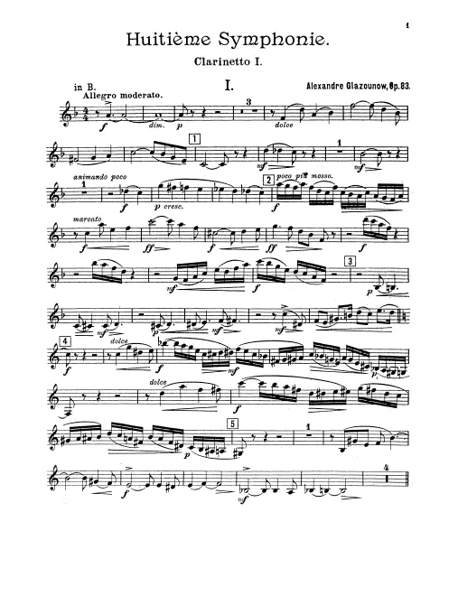 Clarinet 1, 2 (B♭/A), 3/Bass Clarinet (B♭)