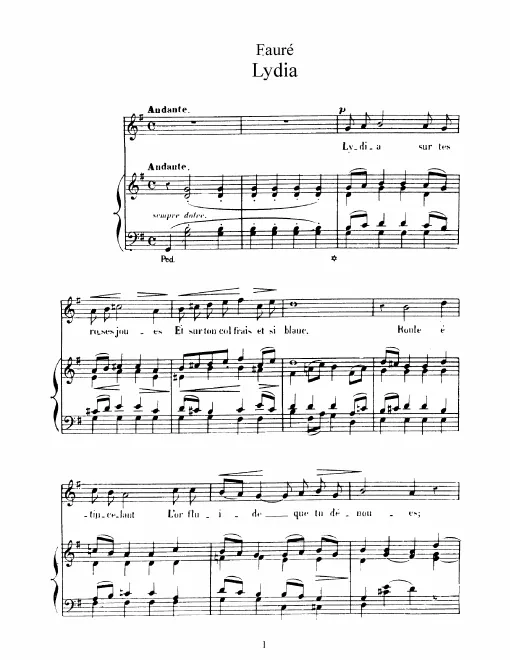 Complete Score (Transposed to for high voice)