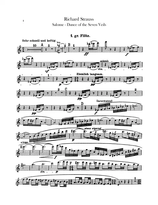Flute 1, 2, 3, Piccolo