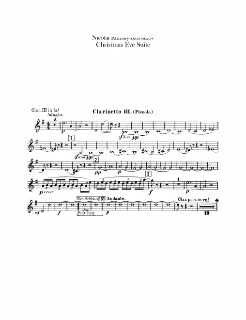 Piccolo Clarinet (D)/Clarinet 3 (A)