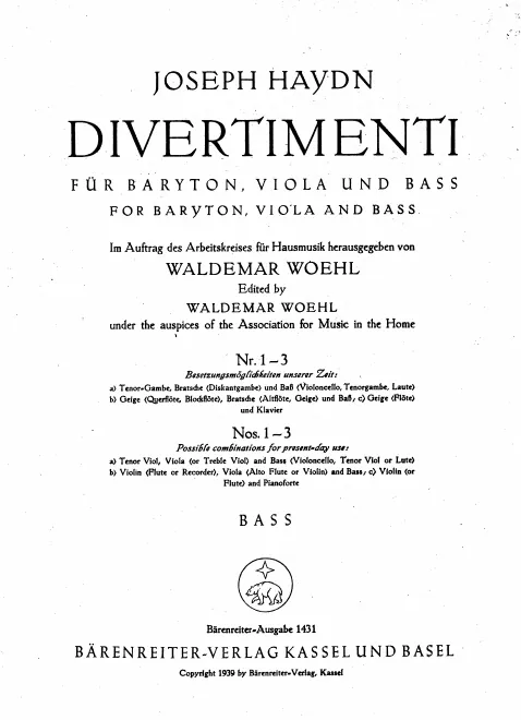 Bass (Cello or Viola da gamba)
