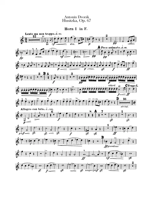 Horn 1, 2 (F), 3, 4 (C)