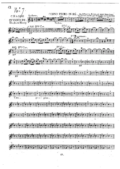 Horn 1, 2 (D), 3, 4 (A)