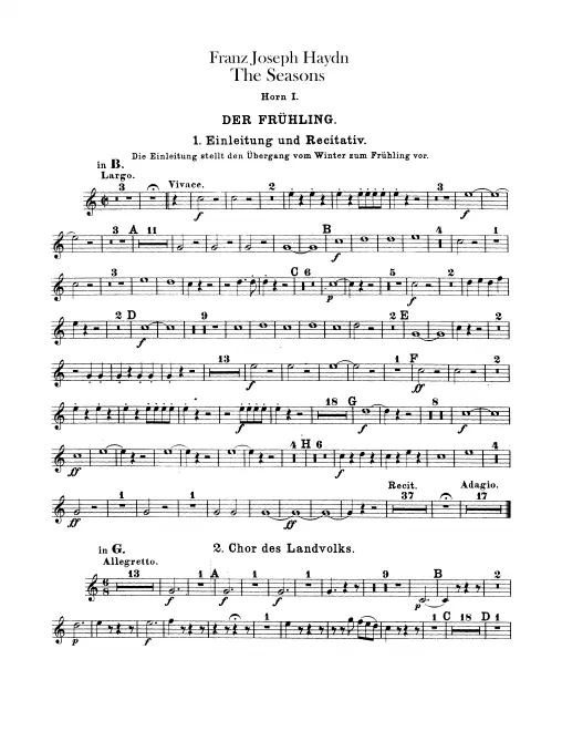 Horn 1, 2 (B/C/F/G/D/E/E)