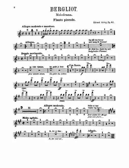 Piccolo, Flute 1, 2