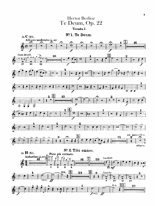 Trumpet 1, 2 (in C, B, E, A, D, D, E), Cornet 1, 2 (in B, A)