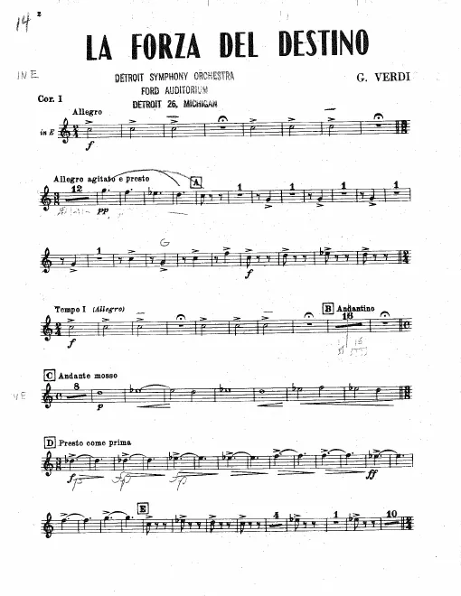 Horn 1, 2, 3, 4 (E, C)