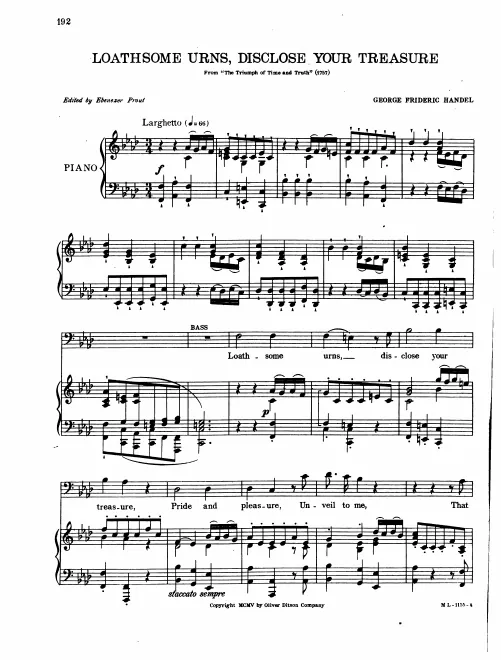 Aria: Loathsome urns, disclose your treasure (Bass)