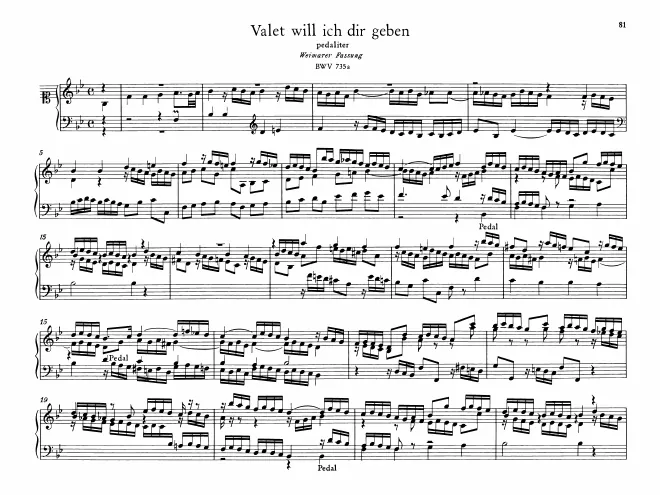 Valet will ich dir geben, BWV 735a