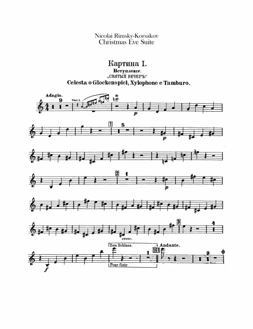 Celesta/Glockenspiel/Xylophone/Snare Drum