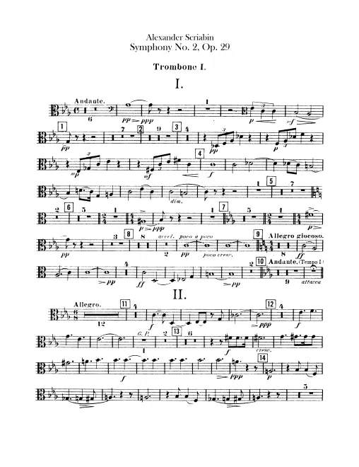 Trombone 1, 2, 3, Tuba