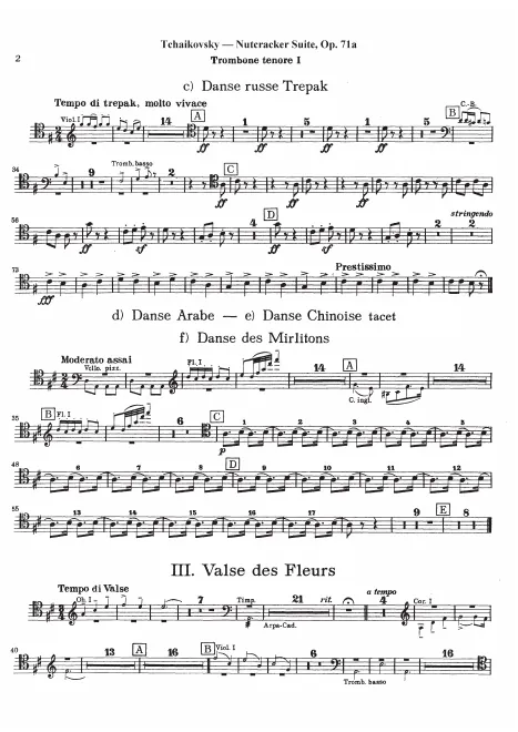 Trombone 1, 2, 3, Tuba