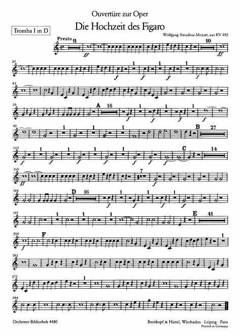 Trumpet 1, 2 (D, B♭ transposed)
