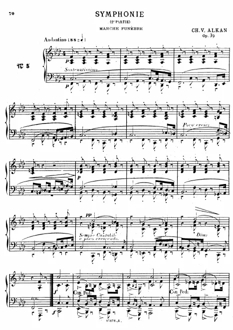 5. Marche funébre. Andantino (II) 6. Menuet. Tempo di minuetto (III) 7. Finale. Presto (IV)