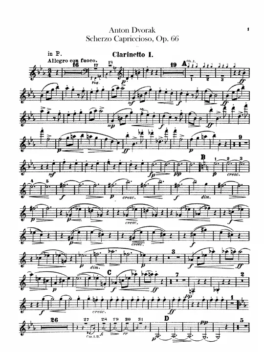 Clarinets 1, 2, Bass Clarinet (B, A)