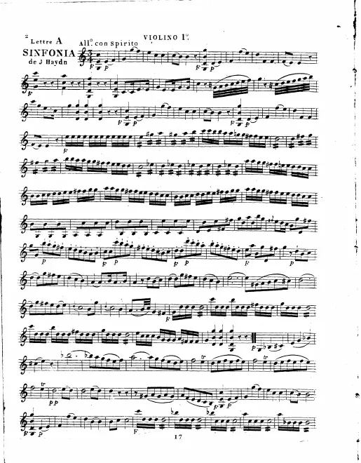 Violins I (with Flute in 2nd movement)