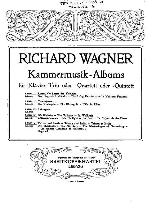 3. Preislied - piano score and parts