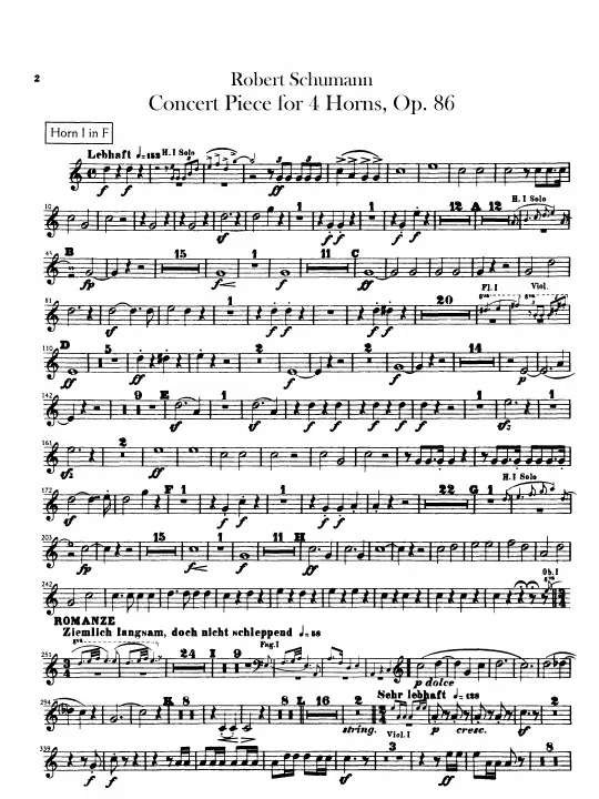 Horn 1, 2 (F), Solo Horn 1, 2, 3, 4 (F)