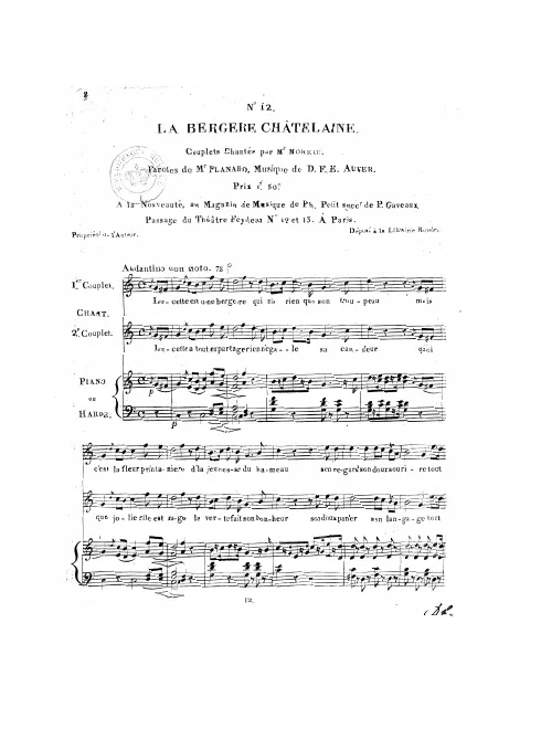 No.12, Couplets: "Lucette est une bergère" (Act II, No.10b)