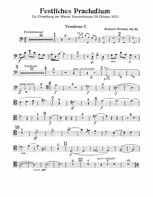Trombone 1, 2, 3, 4, Tuba