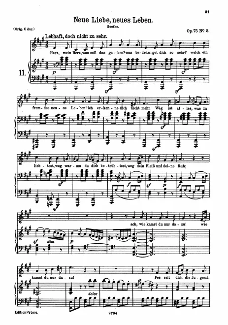 Complete Score (medium/low voice, transposed to )