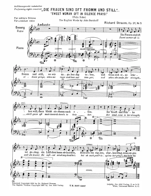 Complete Score (Medium voice, transposed to )