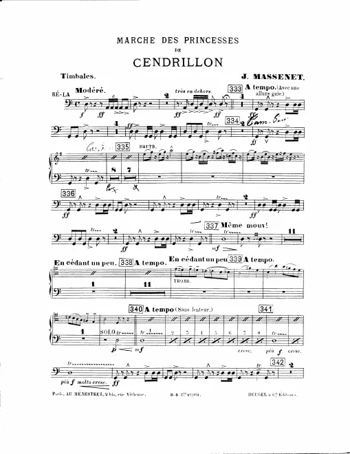 Timpani, Snare drum/Triangle, Cymbals/Bass drum