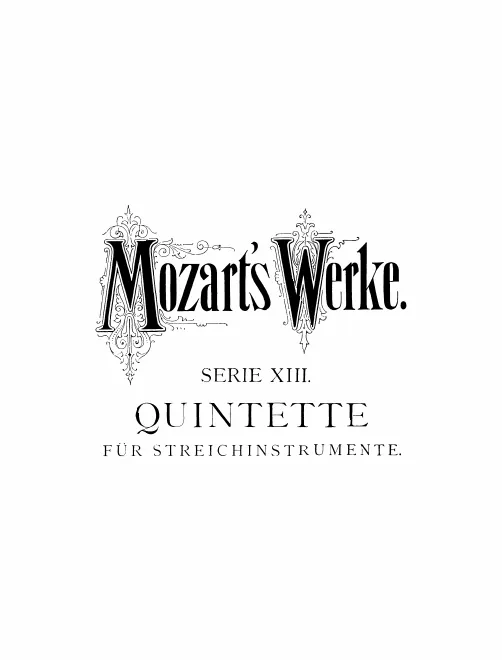 13. Quintette für Streichinstrumente