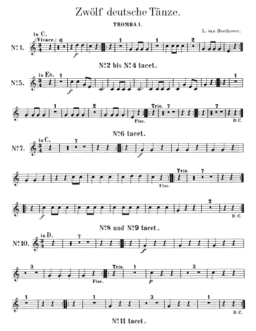 Trumpet 1, 2 (E/D/C), Post Horn (C)
