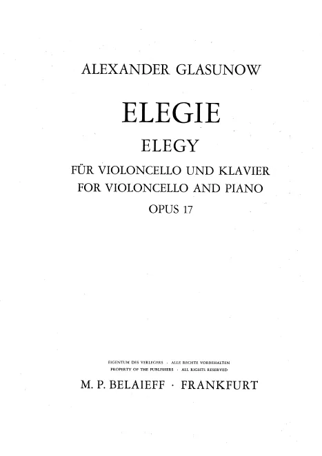 Complete Score and Cello Part