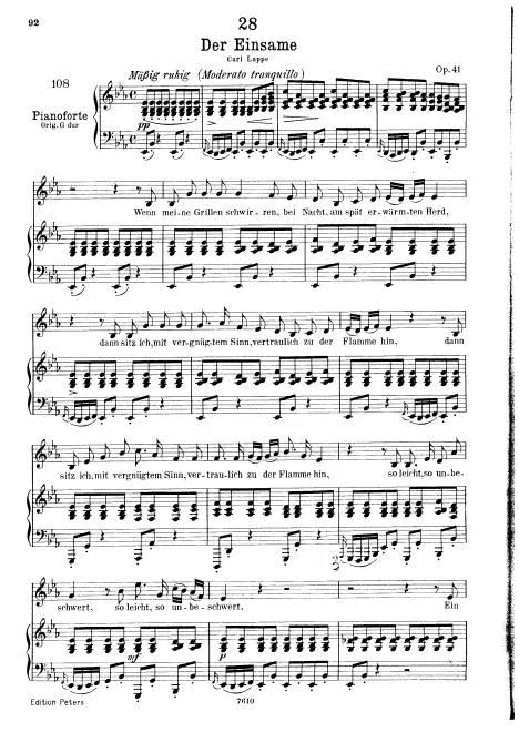 Complete Score (Low voice, transposed to )