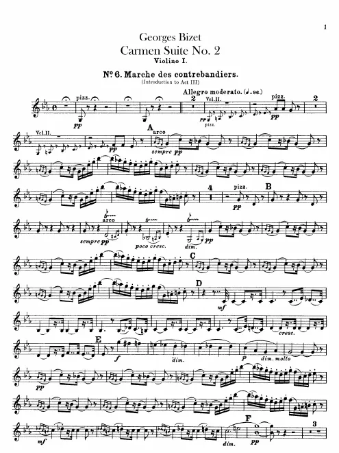 Violins I, II