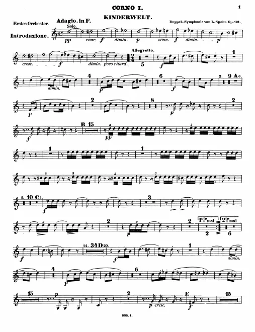 Horn 1, 2 (F/E/A, C/E/F/D)