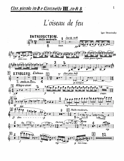 Clarinet 3 (A/B♭)/Piccolo Clarinet (D)