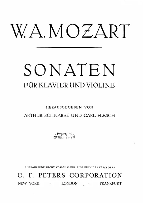 Complete Score (with cover and contents of the edition)