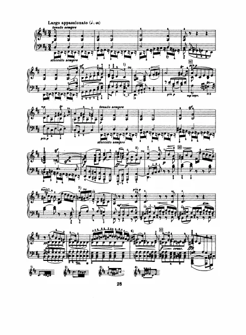 2. Largo appassionato, 3. Scherzo