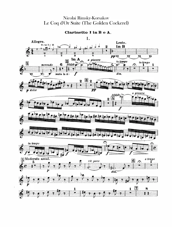 Clarinets 1, 2, Bass Clarinet (B, A)