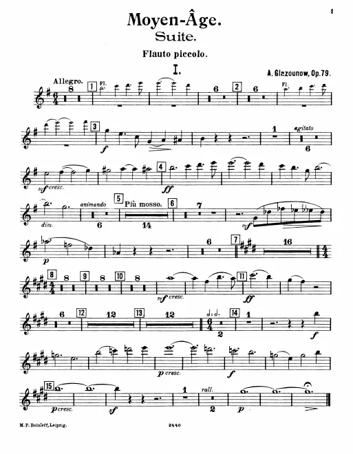 Piccolo, Flute 1, 2