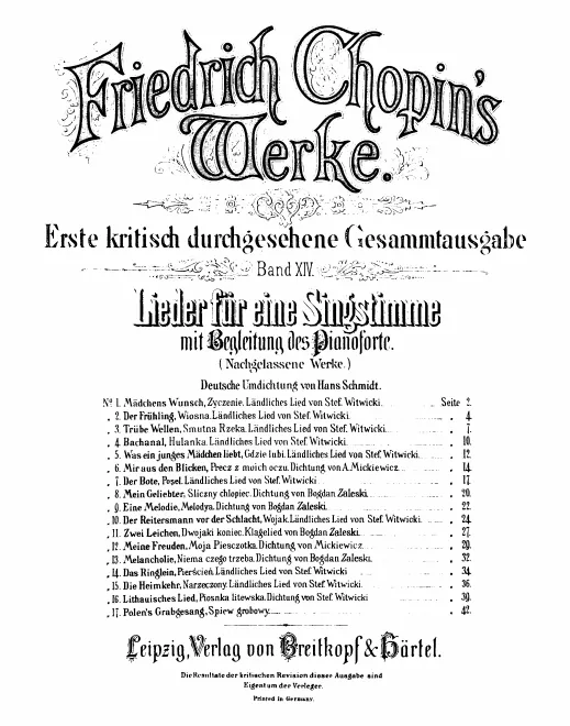 Band XIV. Lieder und Gesänge