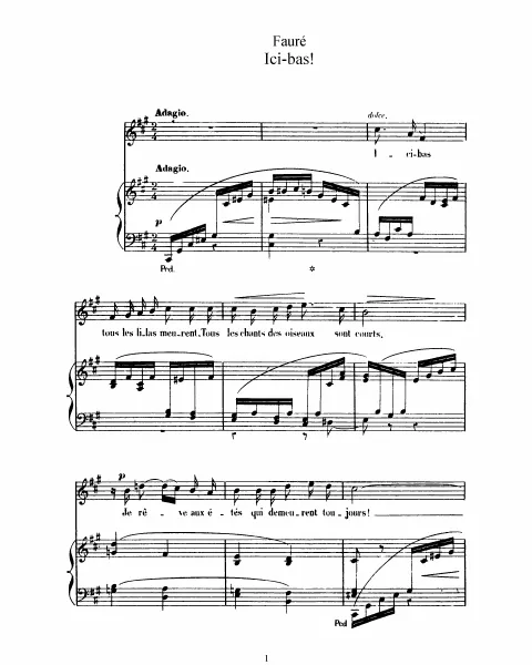 3. Ici-bas! (, original key)