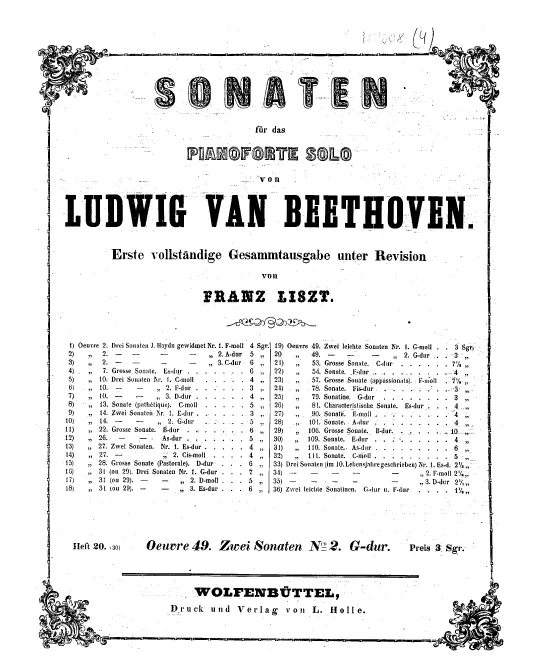 Heft 20. Piano Sonata No.20, Op.49 No.2