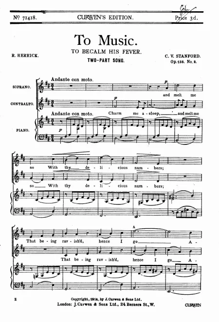 2. To Music (To Becalm his Fever)