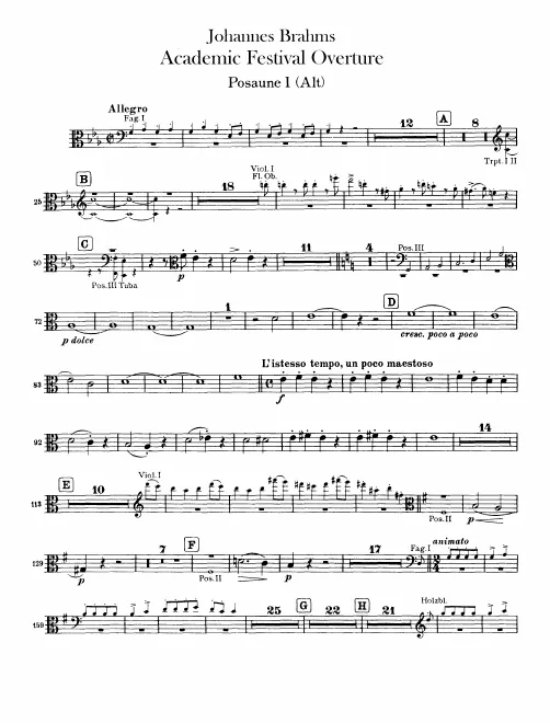 Trombone 1, 2, 3 (alto, tenor, bass), Tuba