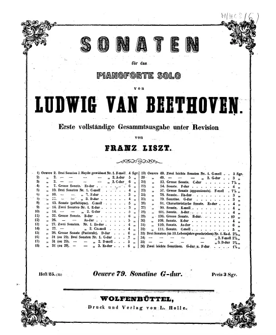 Heft 25. Piano Sonata No.25, Op.79